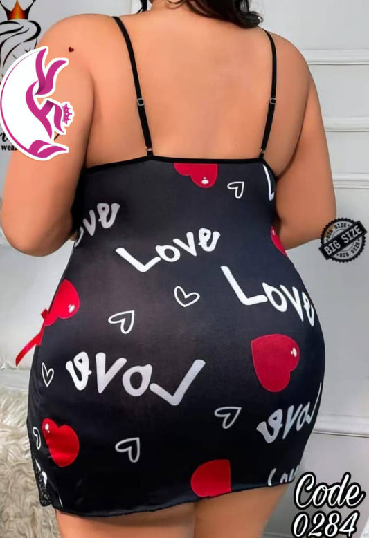 لانجري حريمي بيج سايز قلوب