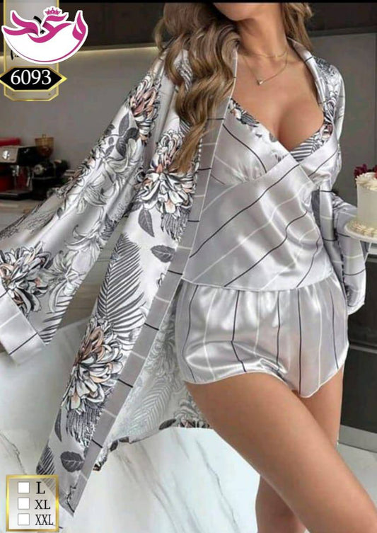 طقم3 قطع ستان حريمي