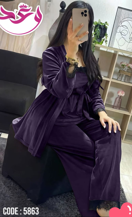 بيجاما 3 قطع وان سايز