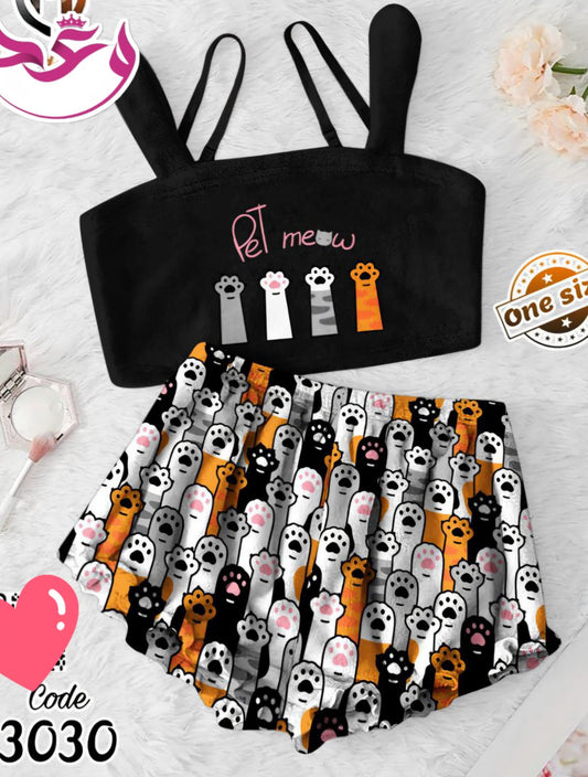 طقم هوت شورت قطعتين حريمي