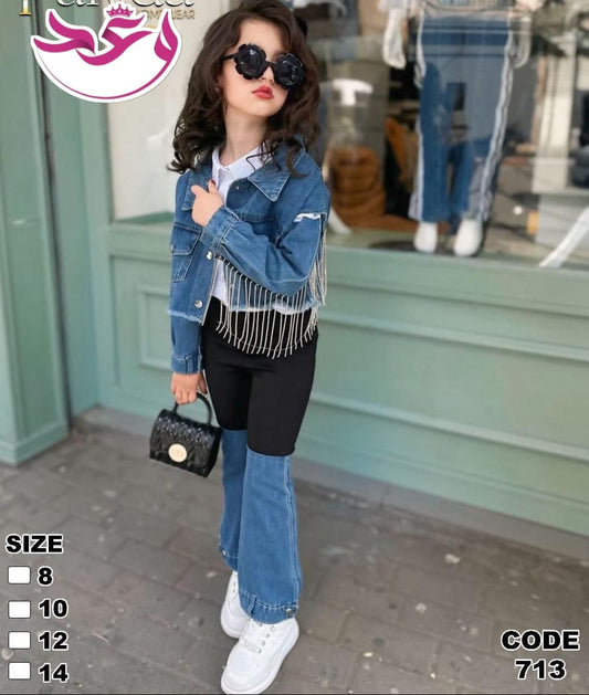 طقم بناتي تلت قطع خروج