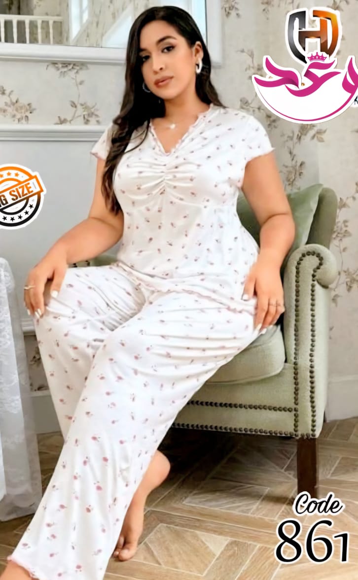 بيجاما حريمي بيج سايز مشجر