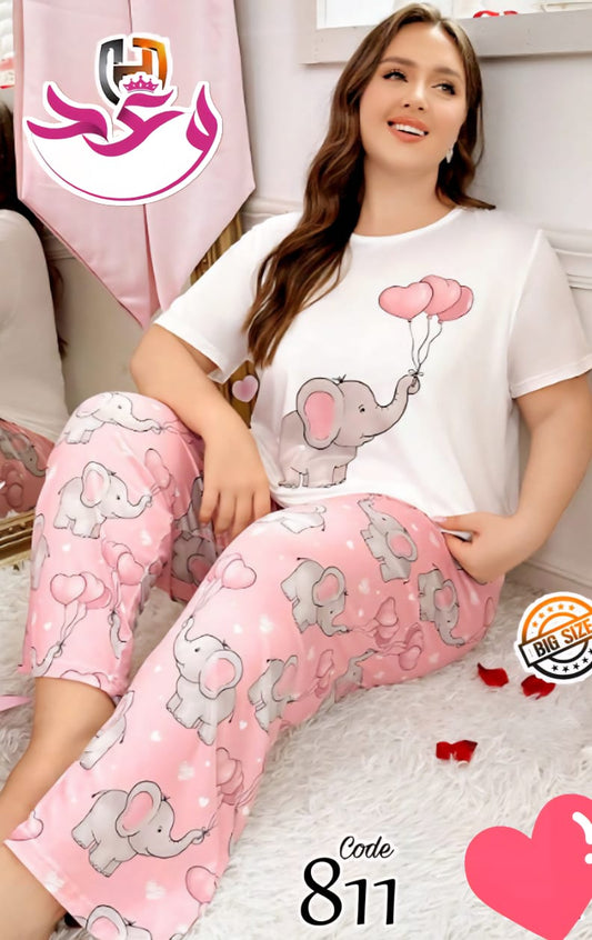 بيجاما حريمي بيج سايز فيل