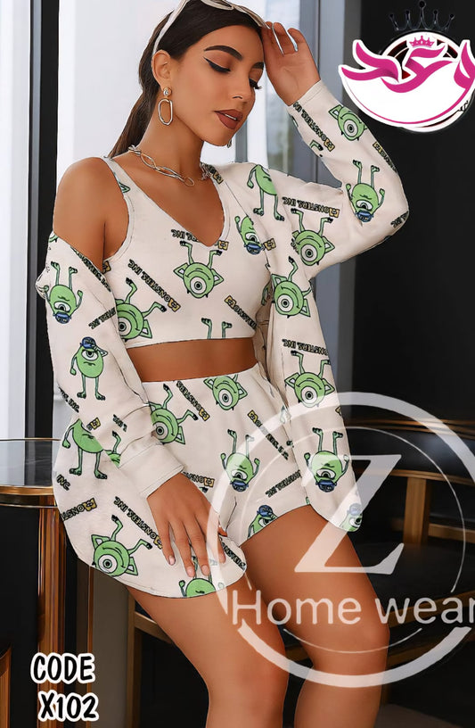 طقم هوت شورت بروب كراتي البعبع حريمي