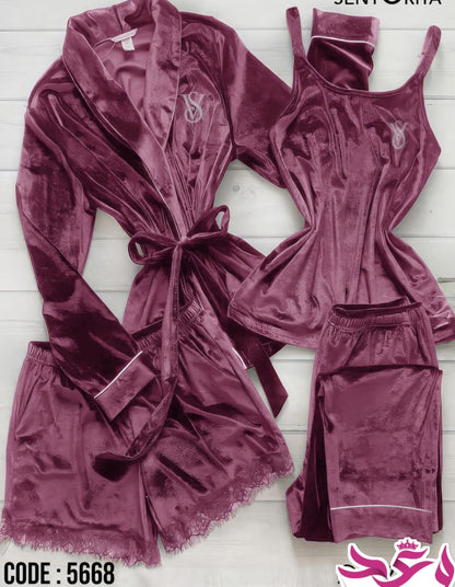 بيجاما حريمي اربع قطع