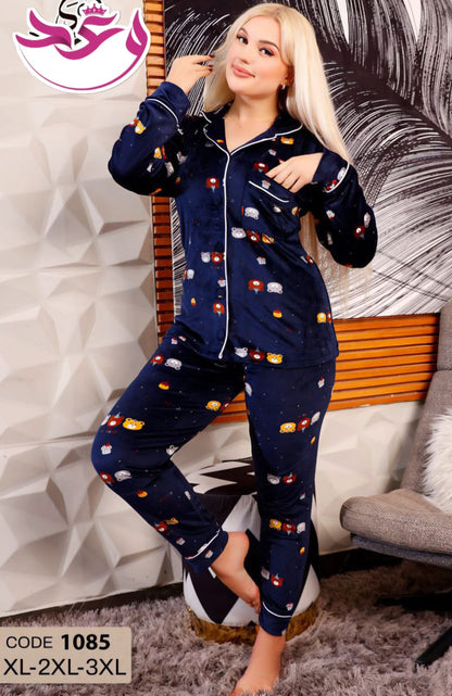 بيجاما حريمي بزراير