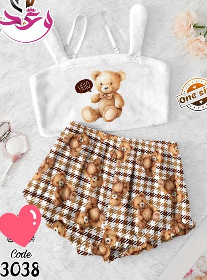 طقم هوت شورت قطعتين حريمي