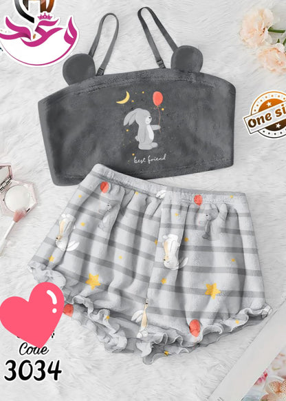 طقم هوت شورت قطعتين حريمي