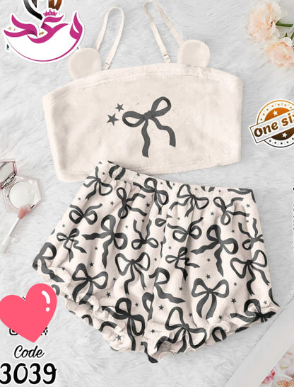 طقم هوت شورت قطعتين حريمي