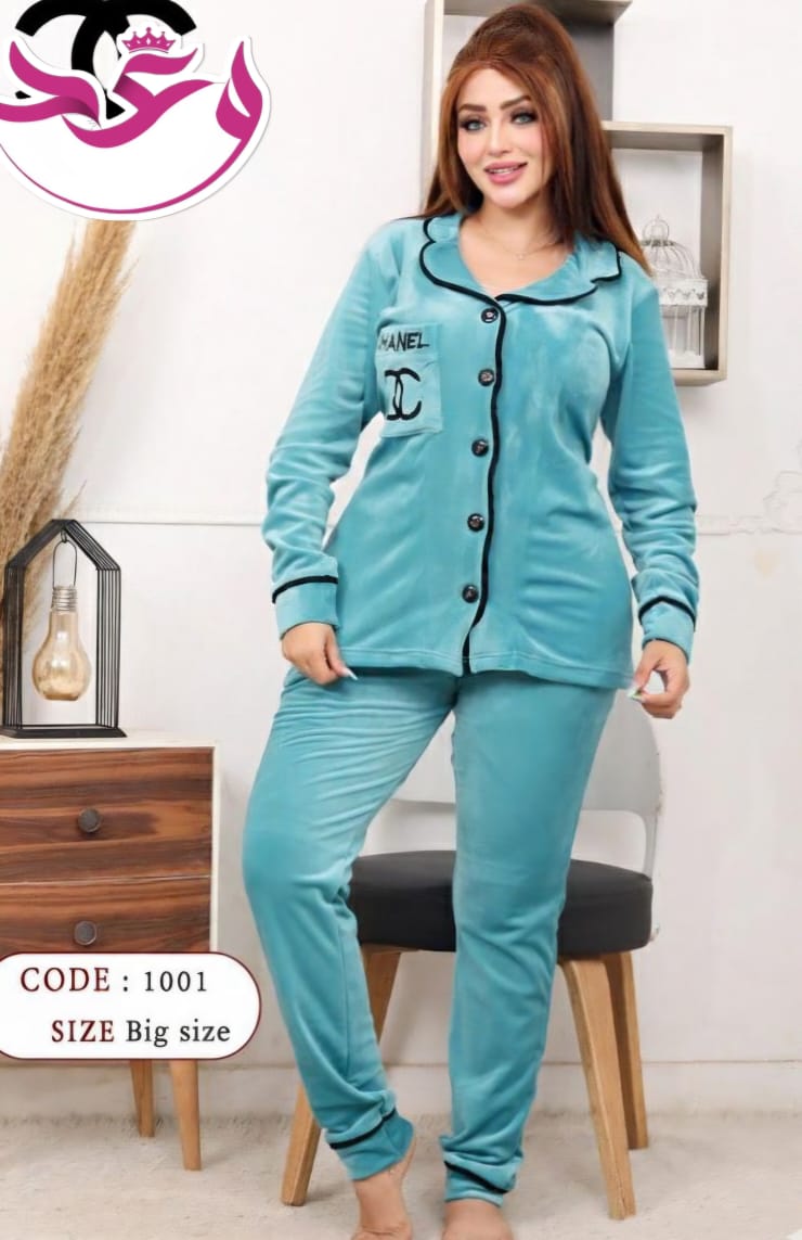 ببجاما  زراير قطعتين حريمي